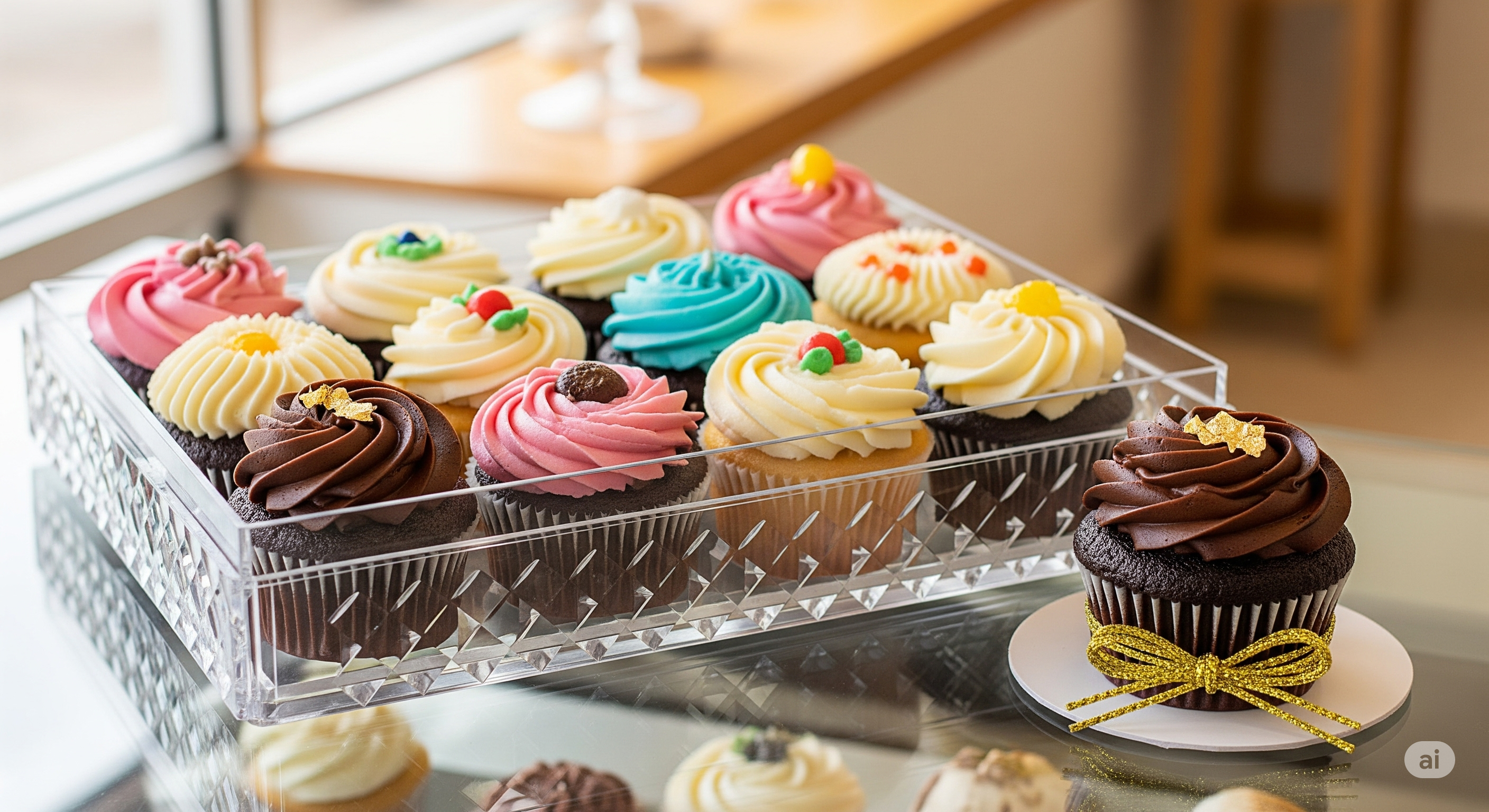 Una docena de cupcakes más un regalo